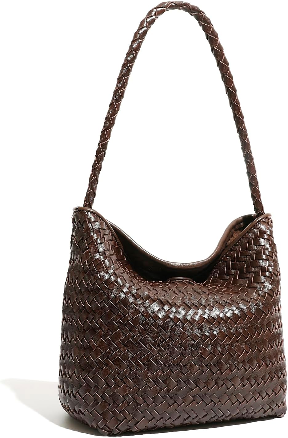 Woven Tote Bag for Women with Purse, Small Hobo Bags Top-handle Shoulder Bag Vegan Leather Underarm Handbag - Image 6