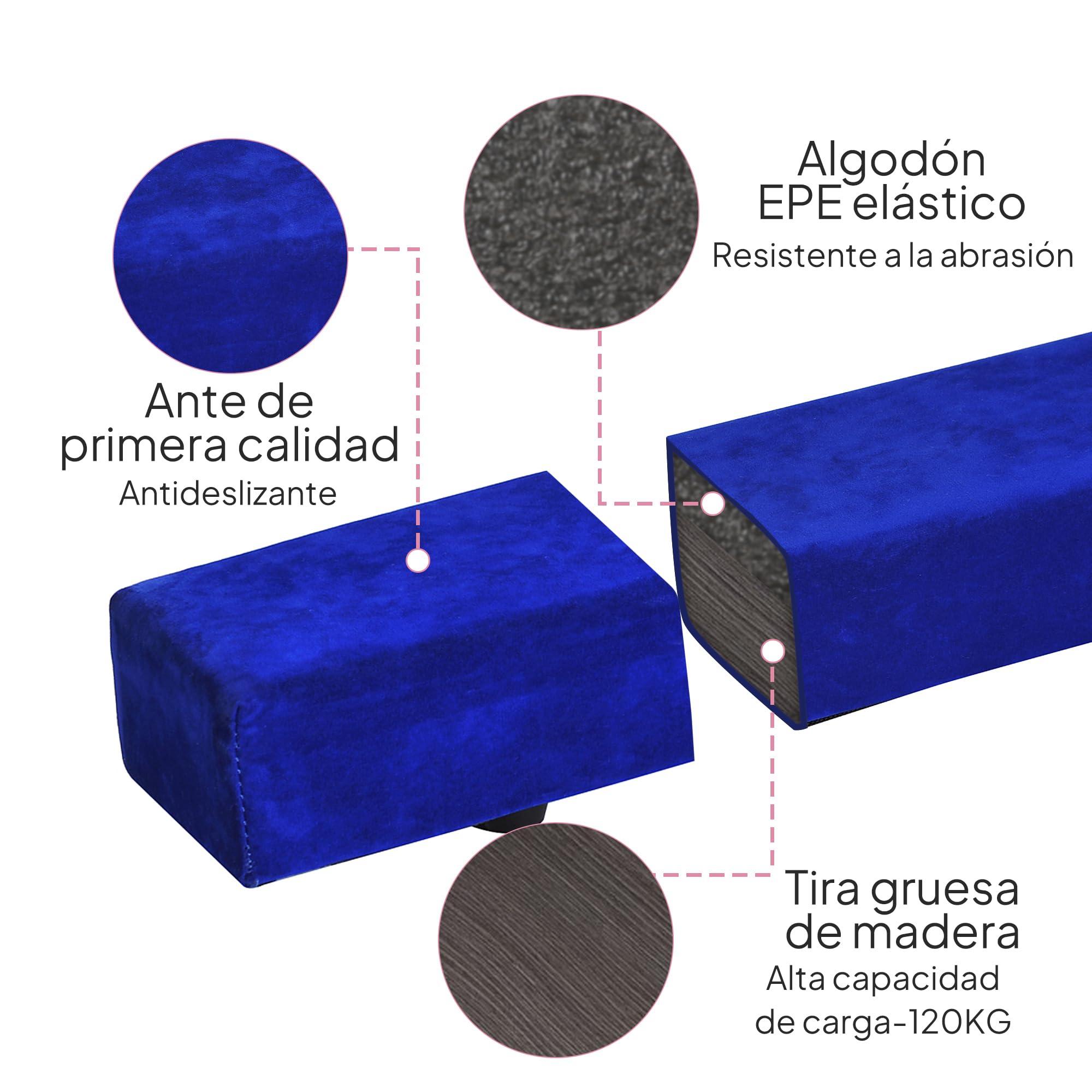 HOMCOM Barra de Equilibrio Gimnasia Plegable 210 cm Viga de Gimnasia Artística
