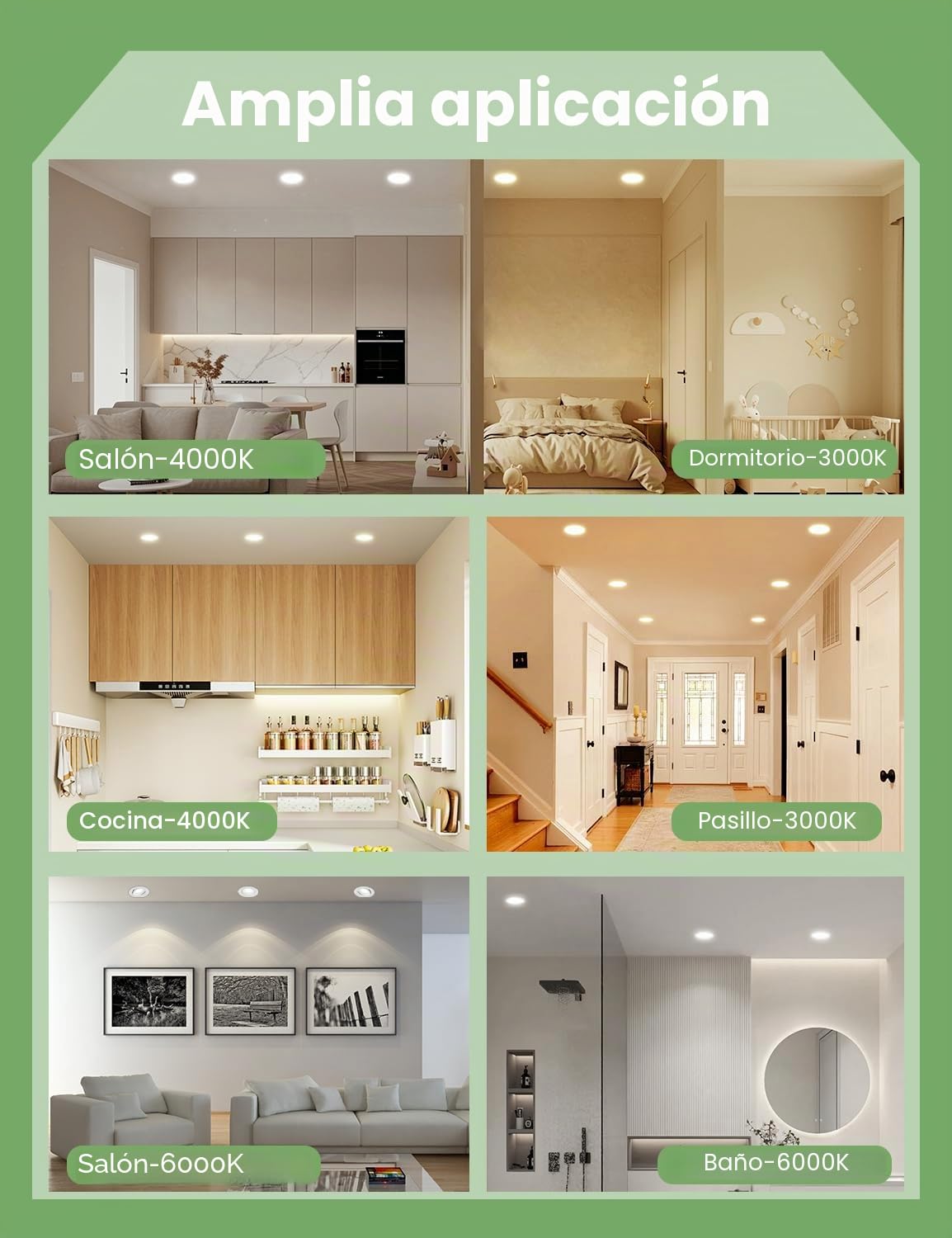 12pcs Downlight LED Techo Empotrable Orientable, 5W 450LM Focos Interior Techo Empotrable Blanco Cálido 3000K Blanca Neutro 4000K Blanco Frío 6000K, IP44 Ojos de Buey LED para Baño, Corte Ф68-80mm