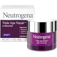 Neutrogena Triple Age Repair Night Face Moisturizer - with Hexinol Technology &amp; Vitamin C, Anti-Wrinkle Face Cream, Visibly Reduces the look Wrinkles &amp; Firms Skin While You Sleep, 1.7 oz