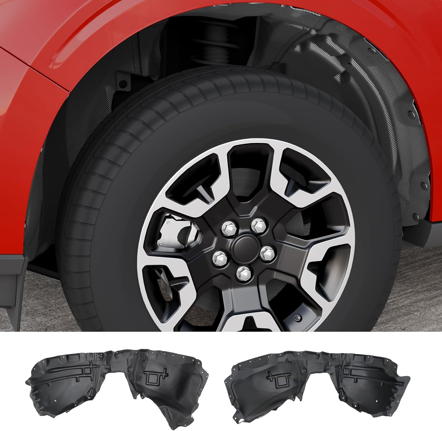 Front Wheel Well Liners Compatible with 2022-2025 2026 Ford Maverick Front Driver & Passenger Side No Drilling Well Guards Tire Inner Fenders Splash Liner for 2024 Maverick Accessories (2PCS)