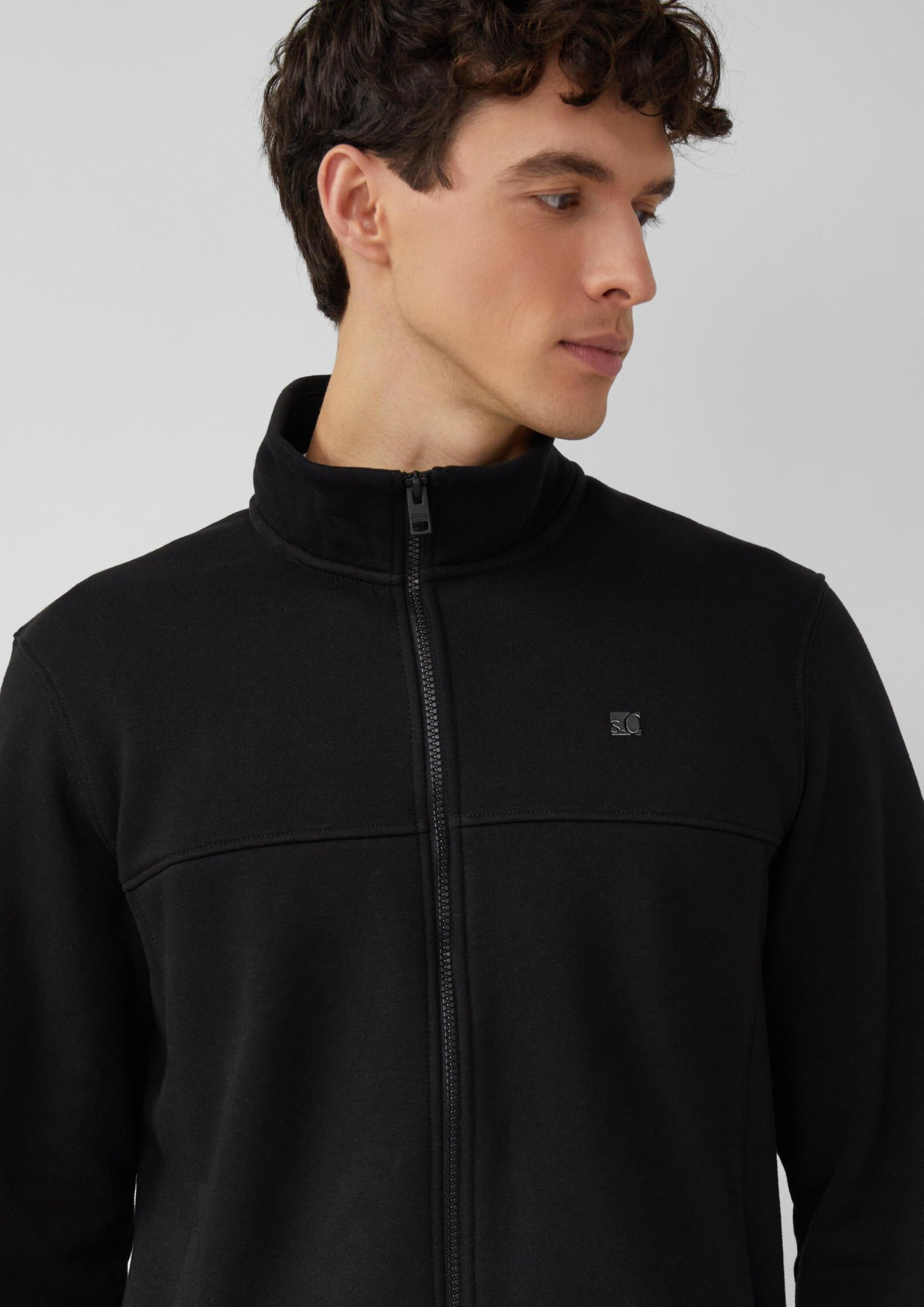 s.Oliver Sweatshirt-Jacke mit Stehkragen und Eingrifftaschen