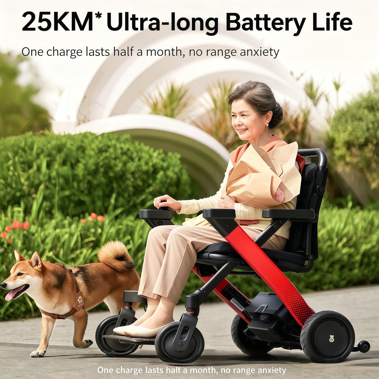 Silla De Ruedas Eléctrica,Scooter De Movilidad Inteligente con Asistencia Eléctrica Totalmente Automático para Personas Mayores,Silla De Ruedas Eléctrica para Viajes Y Uso Diario.