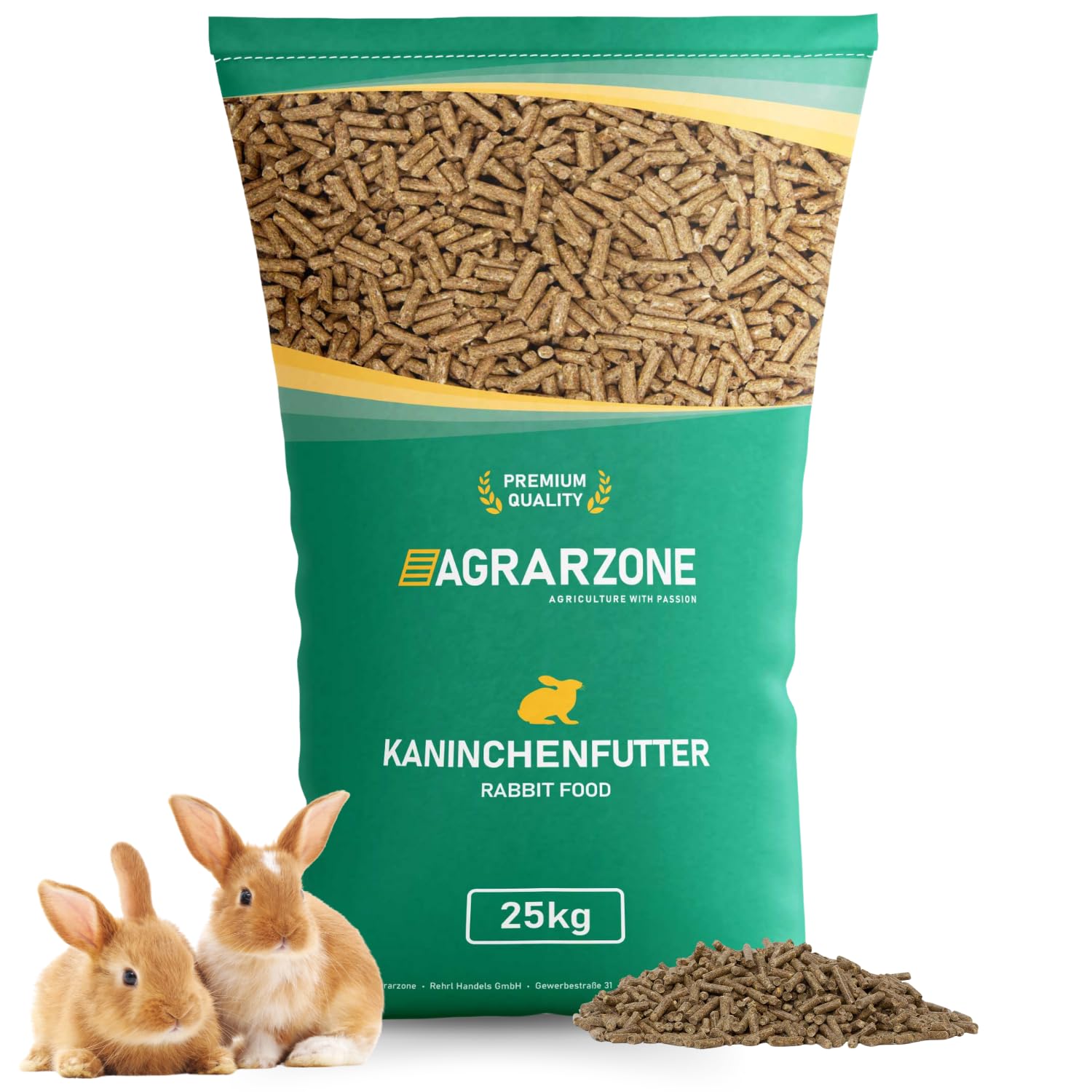 Agrarzone Nourriture pour Lapins en granulés 25 kg - Nourriture pour Lapins, Lapins Nains, lièvres - Nourriture Riche en nutriments pour Petits Animaux - Certifiée AMA, sans OGM
