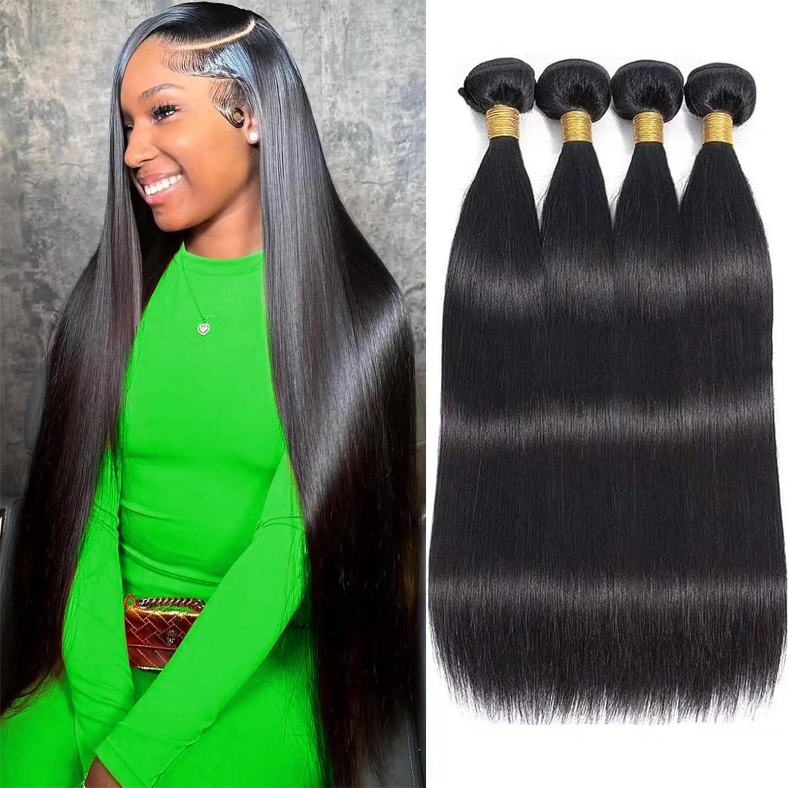 12A Human Hair Bundles Straight 14 16 18 20 Inch 100% Unprocessed Brazilian Remy Virgin Hair Quick Weave Sew In Raw Glossy Billion 4 Hair Bundles