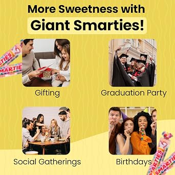 Smarties Candy Giant Rolls - Gluten & Vegan Free - Classic Sweetness From Family Owned Company Since 1949, Peanut & Dairy Free - Individually Wrapped Bulk Halloween Candy- 2.2 Pound (Pack of 1)
