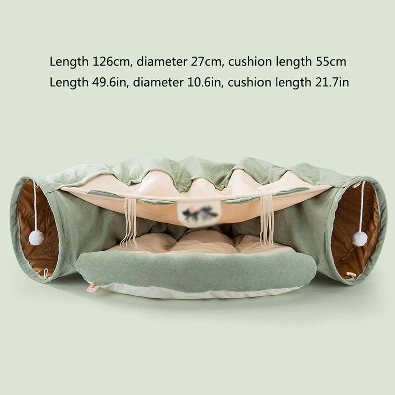 Dogs and Cats Pet pad Cat Tunnel, Large Indoor Outdoor Collapsible Pet Toy Tunnel Tube with Bag for Puppy, Kitty Pet Bed (Color : Green)