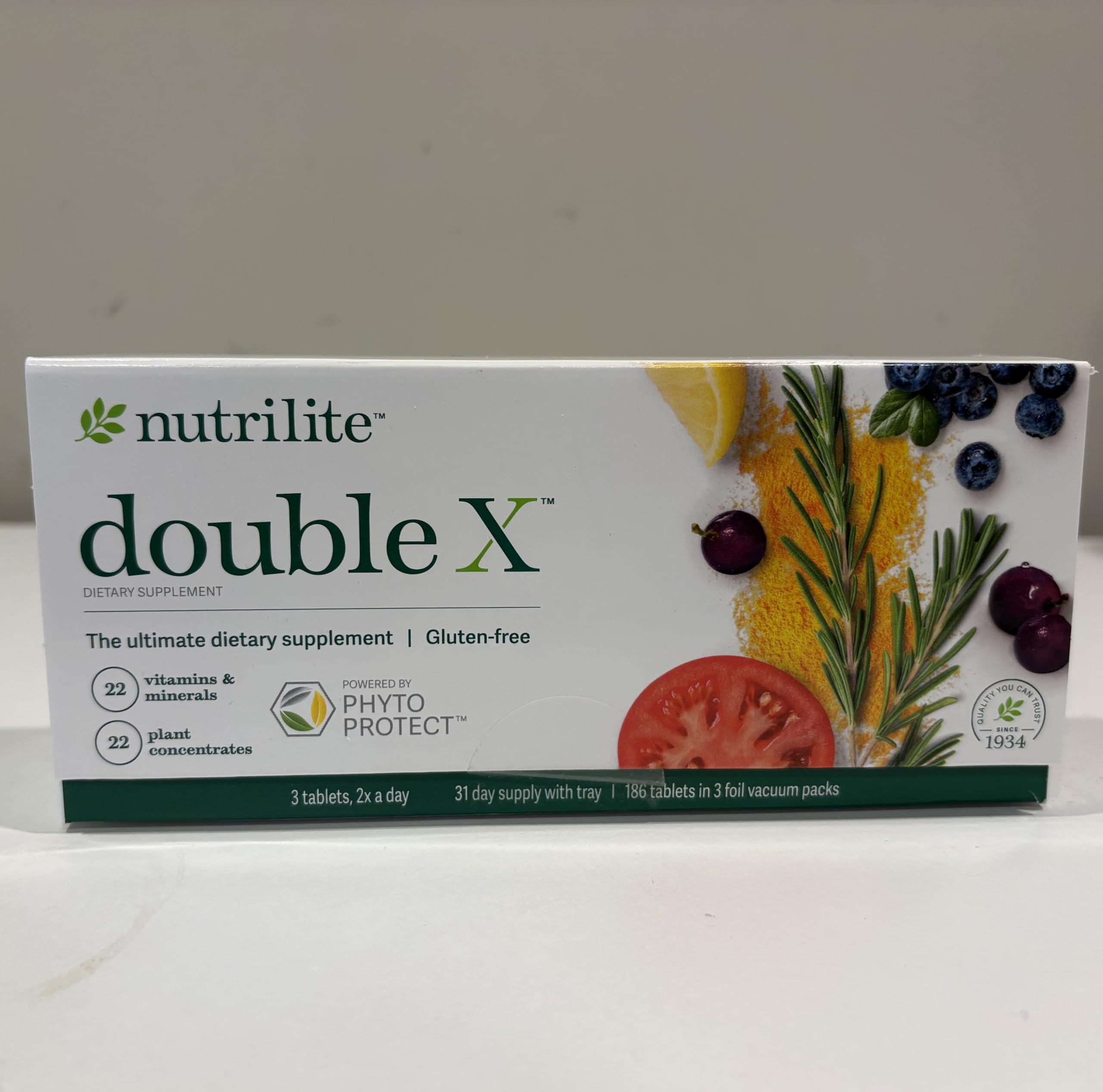 Nutrilite Double X Quality Supplements: Vitamin Mineral and Phytonutrient 31 Days Supply with Tray Shipped from USA by amway