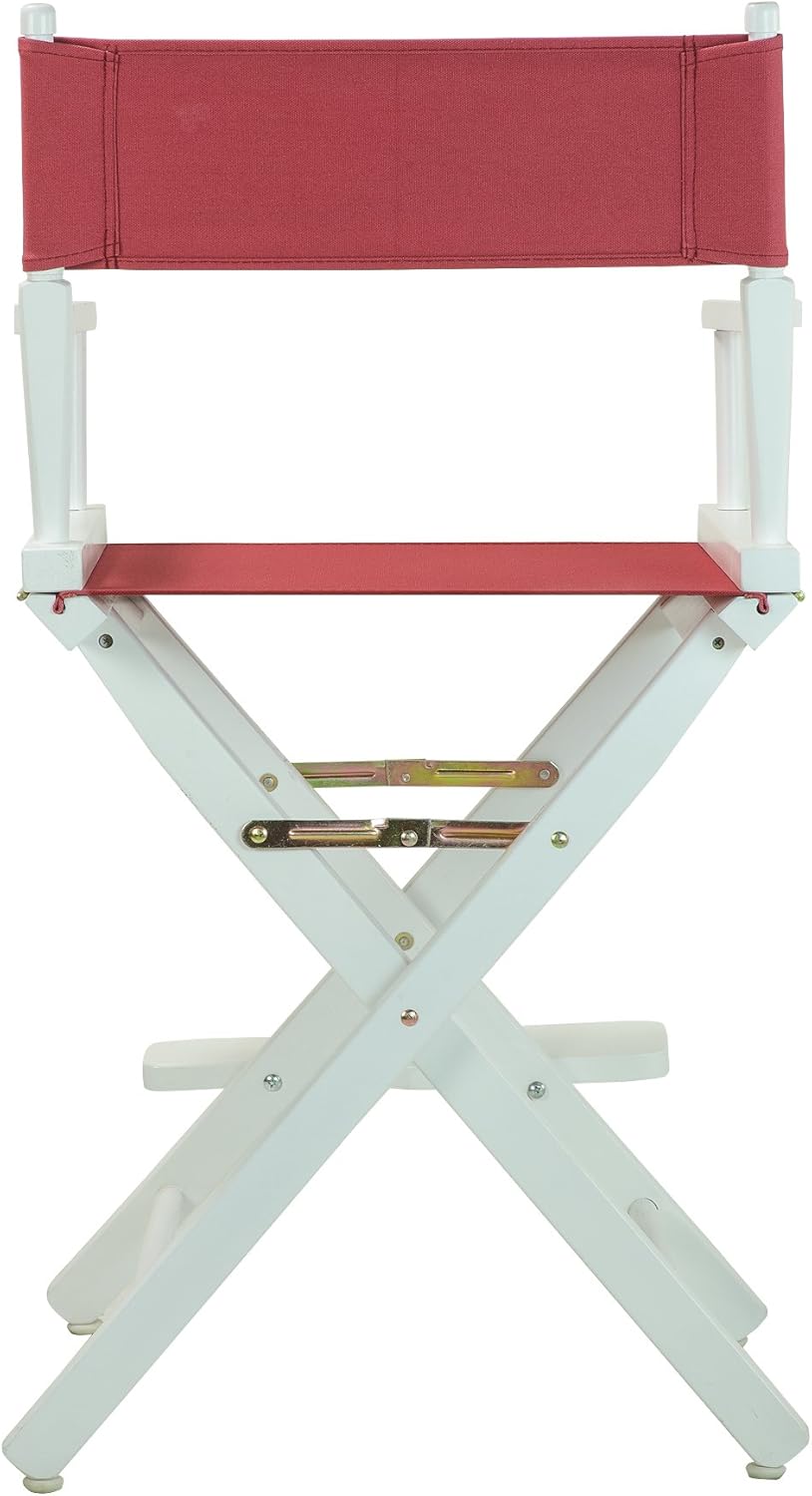 Casual Home 24" Director's Chair White Frame with Burgundy Canvas, Counter Height