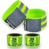 Rena Chris Reflective Running Gear, 4pcs High Visibility Reflective Arm Bands for Night Walking, Safety Running Gear with Reflective Tape for Clothing, Reflectors for Walking at Night, Running Safety Gear for Women, Man, Kids