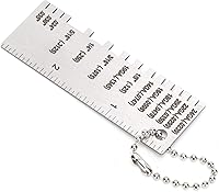 Vista 4 de DEWIN Medidor de espesor de chapa metálica, alambre de acero inoxidable, calibre de espesor, herramienta de inspección de tamaño plateado, 2.83 x