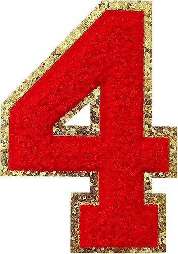 GYGYL - 3 parches de felpilla con purpurina, parches para planchar con números de tamaño grande para decoración de disfraces de equipo, altura de