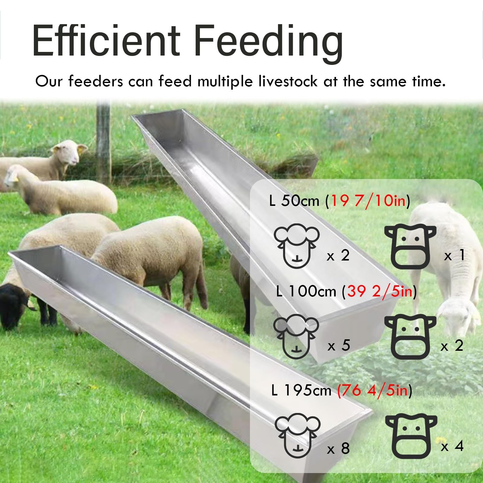 Comederos De Heno for Caballos, Comedero Grande, 50/100 Cm, Capacidad: 7 15 GAL, Resistente + Acero Inoxidable, for Uso En Granjas Al Aire Libre(50cm)