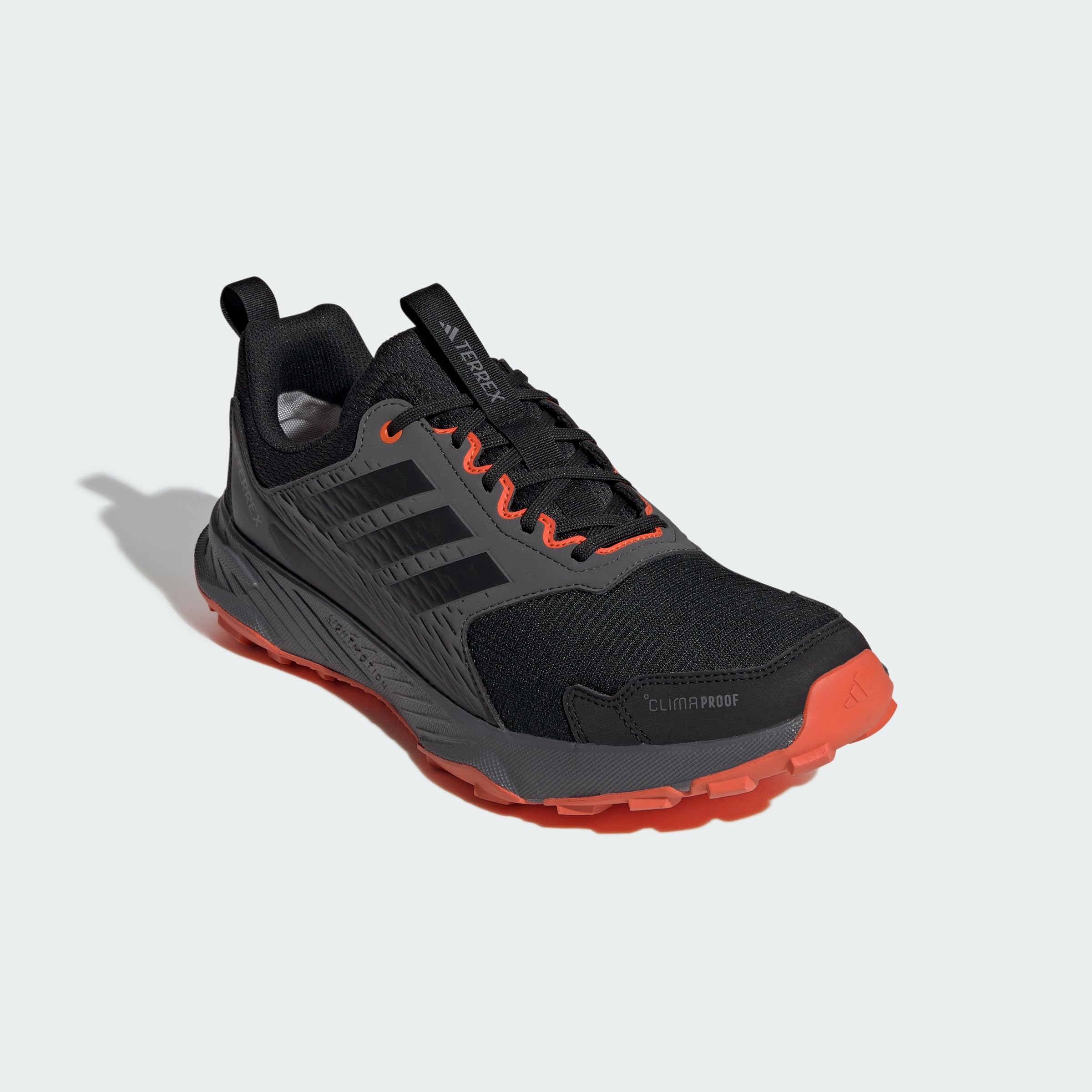 adidas Hombre Terrex Tracefinder 2 Climaproof Trail Running Shoes, Core Black/Core Black/Semi Impact Orange, 43 1/3 EU
