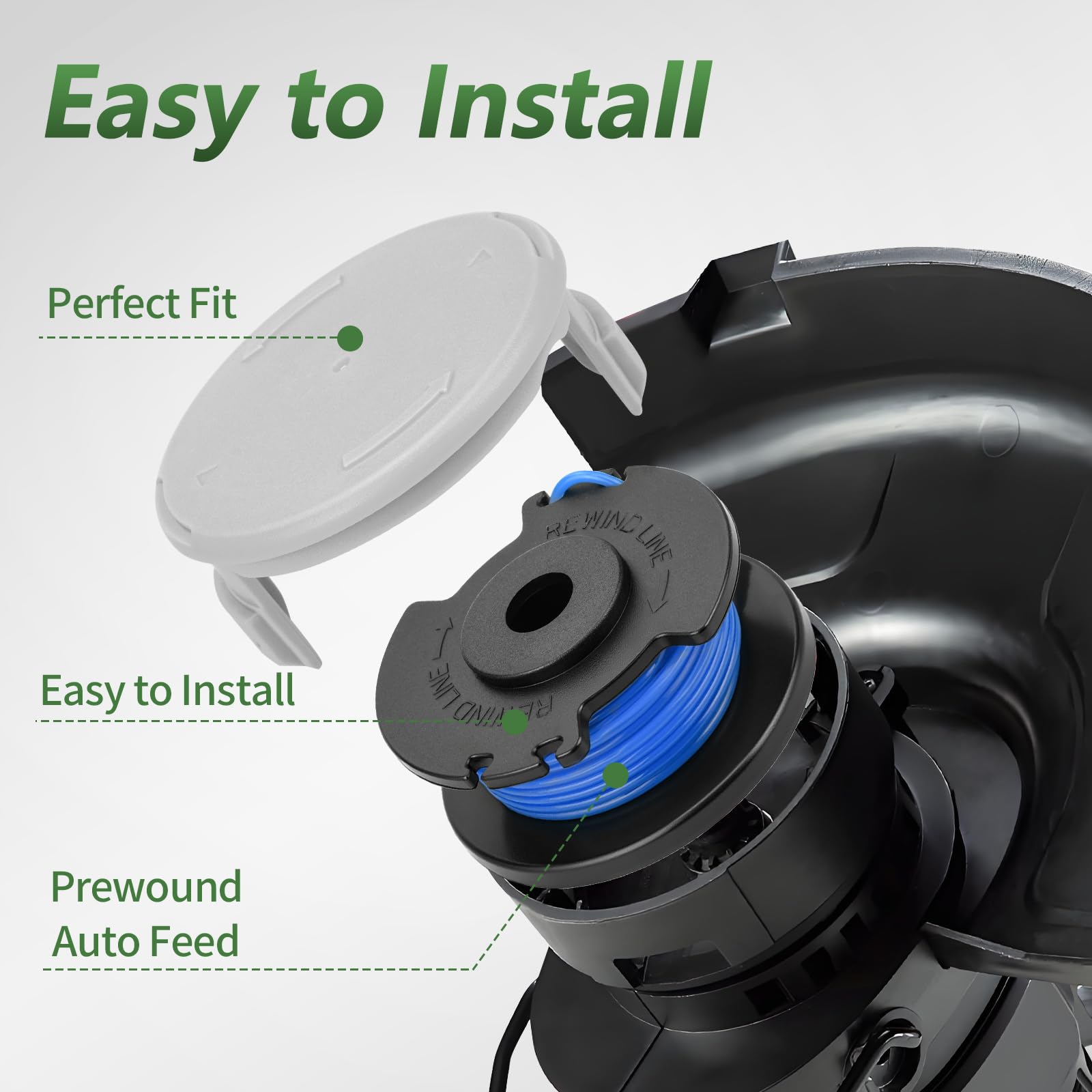 Stru00e4ngtrimmer Ersu00e4ttningsspole Linje, Kompatibel Med Ryobi One+ AC14RL3A, Olt1832 Rac124, 0,065