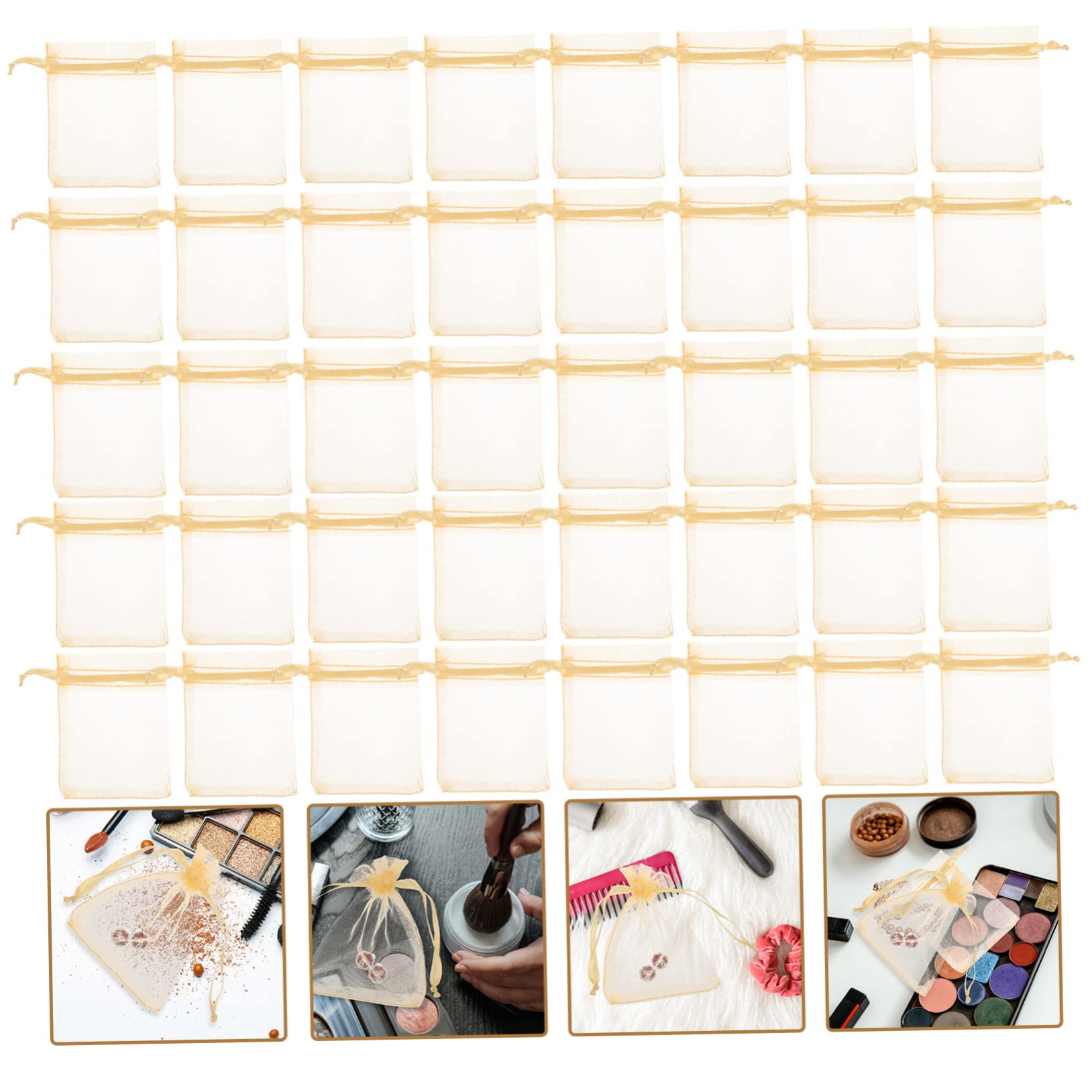 Anneome 5 Set Di Piccoli Sacchetti in Organza Con Coulisse Per Gioielli Bomboniere Per Matrimoni Porta Cappelli Contenitore Organizzato Per Piccoli Oggetti 100 Pezzi * 5