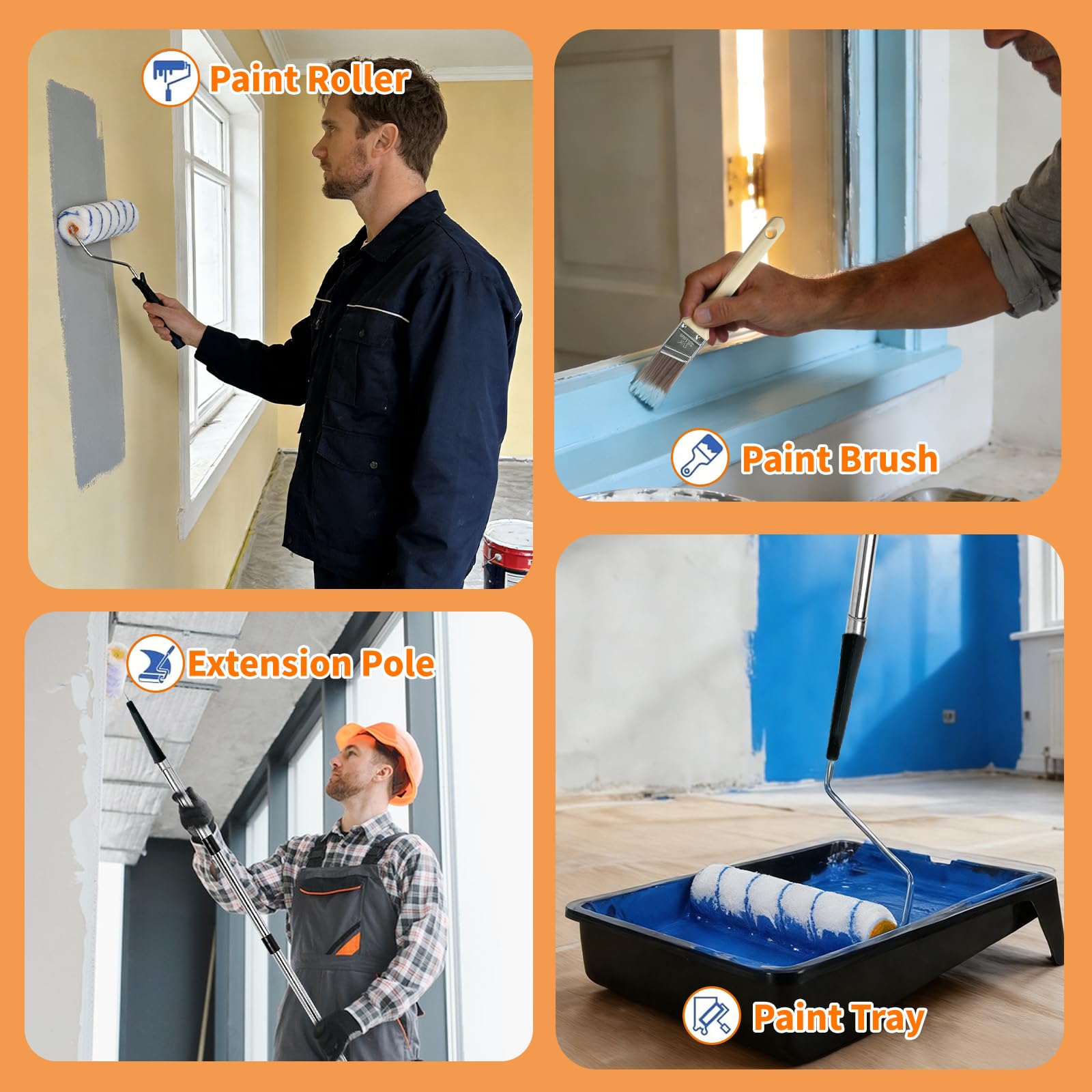 KEAGAN Set di rulli per pittura con manico esteso e staccabile