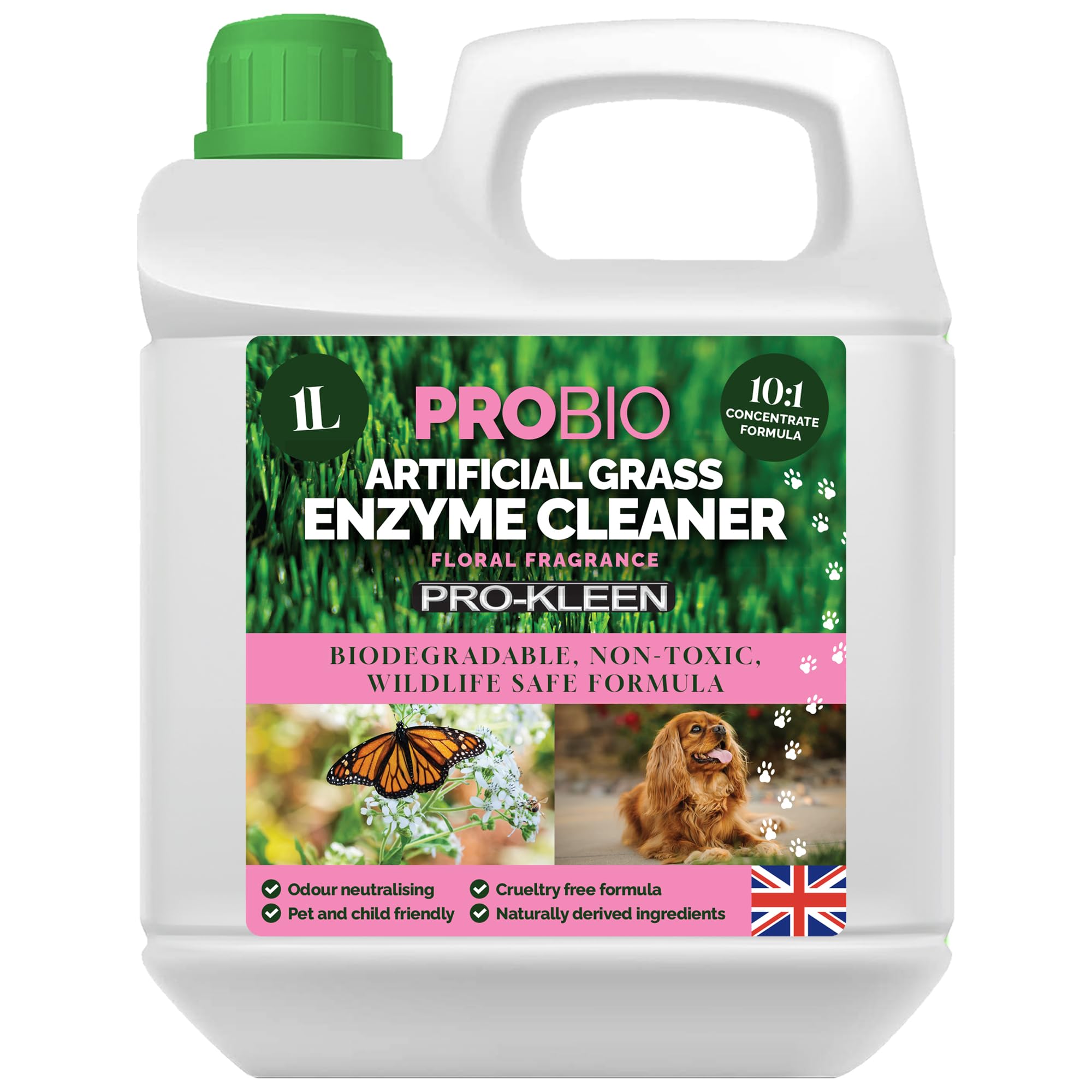Pro-Kleen ProBio Artificial Grass Cleaner Probiotic Based Deodoriser Odour Eliminator 1L Non-Toxic Cruelty-free Child Pet Friendly