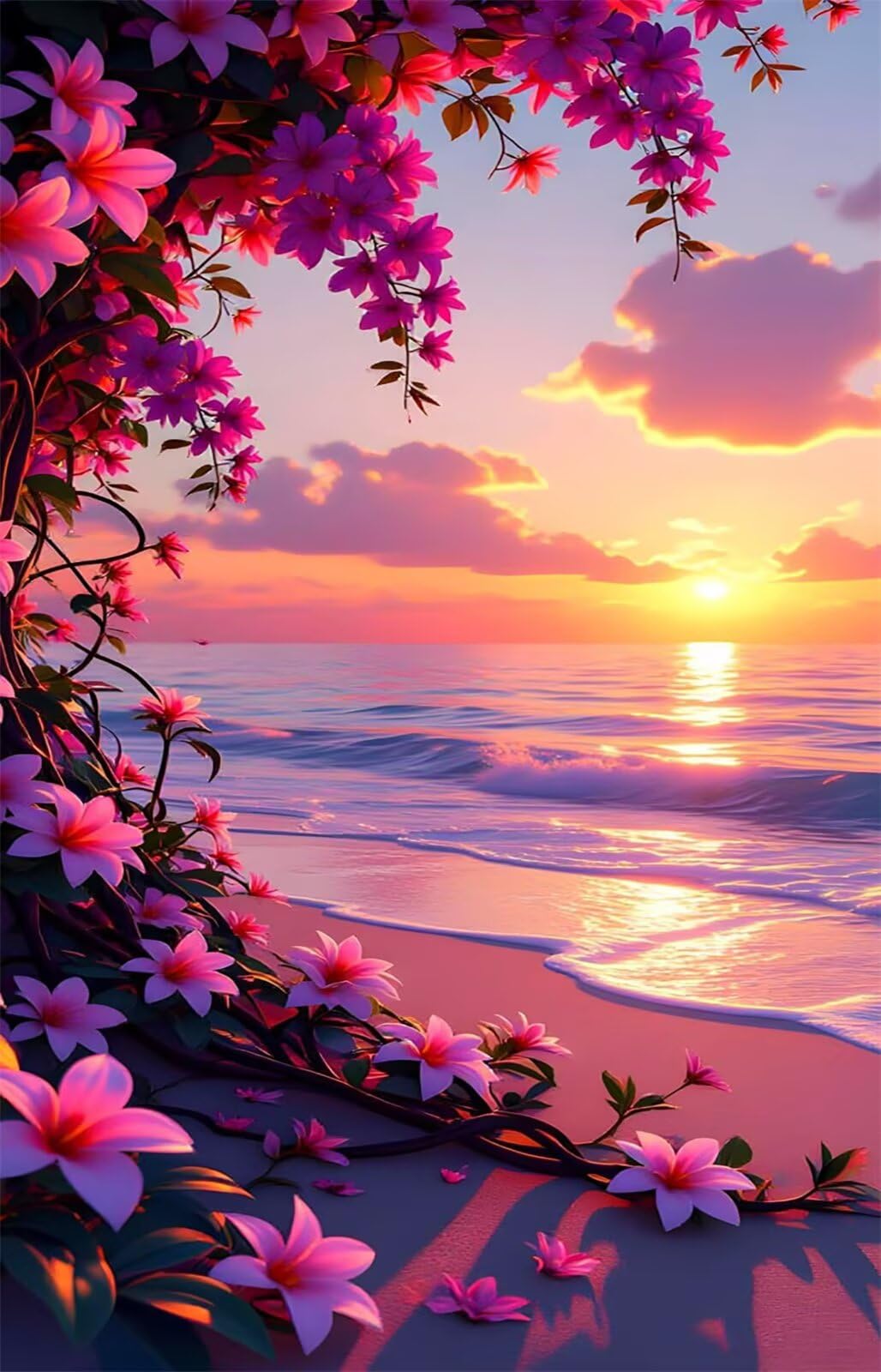 Puzzle 1200 Pezzi Frangipani Tramonto Puzzle per Adulti, Difficile e Sfidante con Poster Idea Regalo per Appassionati Puzzle Classici