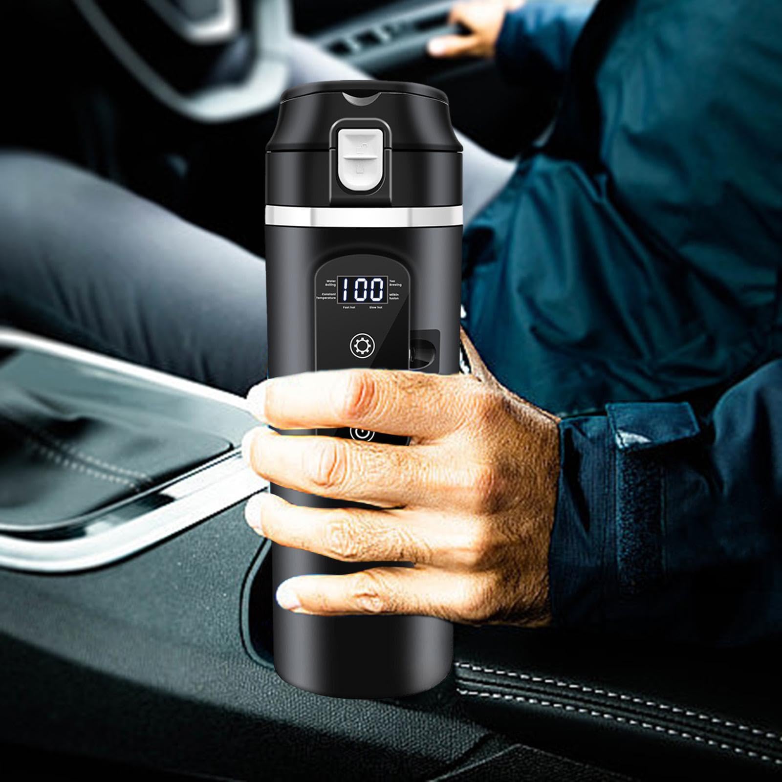 Calentador de Agua para Coche de 12V/24V, Taza Calefactable para Coche, Calentador Táctil Activado