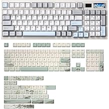 YUNZII IF99 Wireless Mechanical Gaming KeyboardWhite, Cocoa Cream V2 Switch,Spring Tea Keycap CherryCherry Profile, Spring Tea