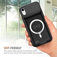 Vista 7 de Funda de carga inalámbrica con batería para iPhone XR, 10000 mAh de alta capacidad, portátil, recargable, funda protectora de carga inalámbrica
