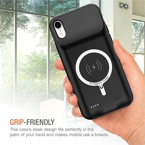 Miniatura 7 de Funda de carga inalámbrica con batería para iPhone XR, 10000 mAh de alta capacidad, portátil, recargable, funda protectora de carga inalámbrica