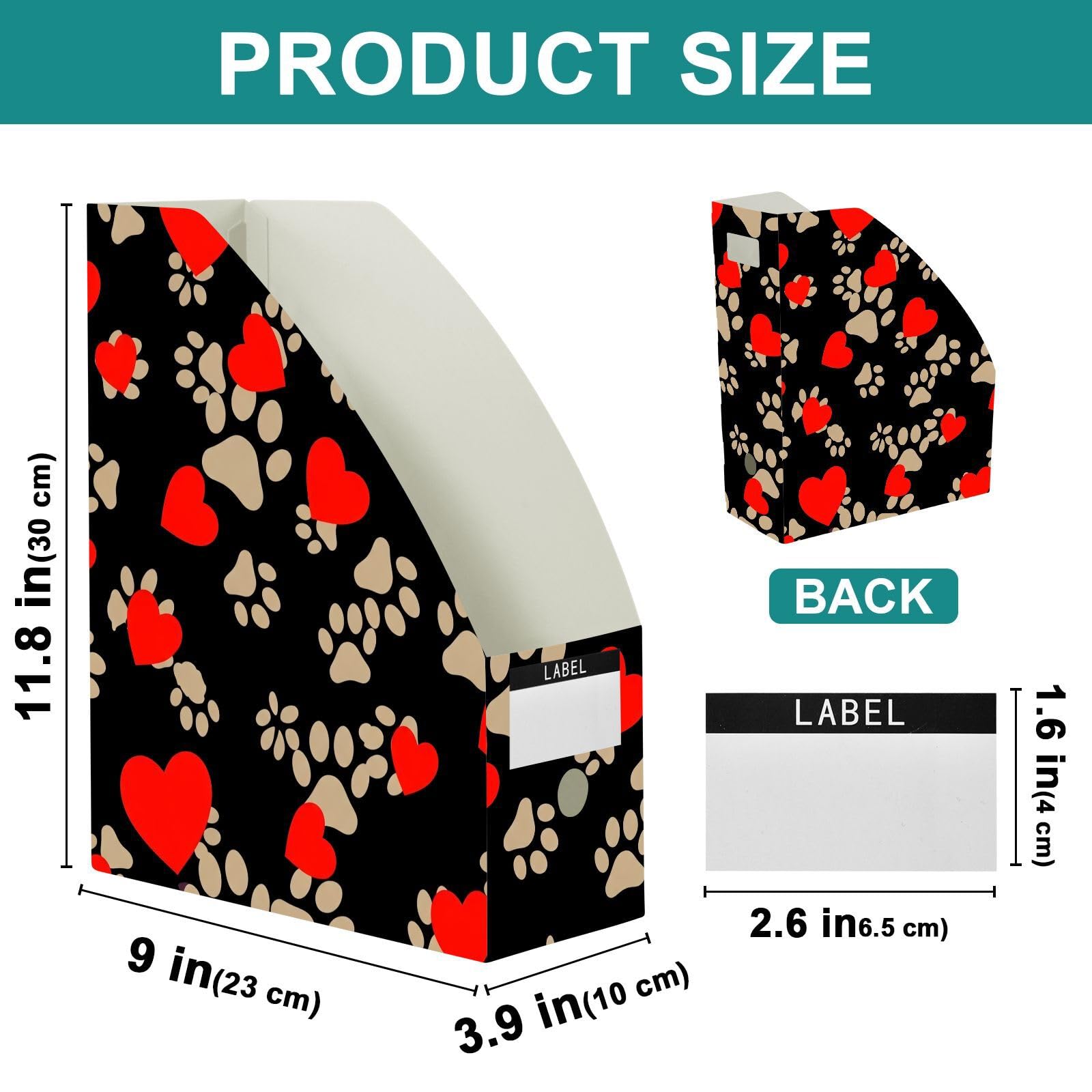 Organizador vertical plegable de dibujos animados rojo