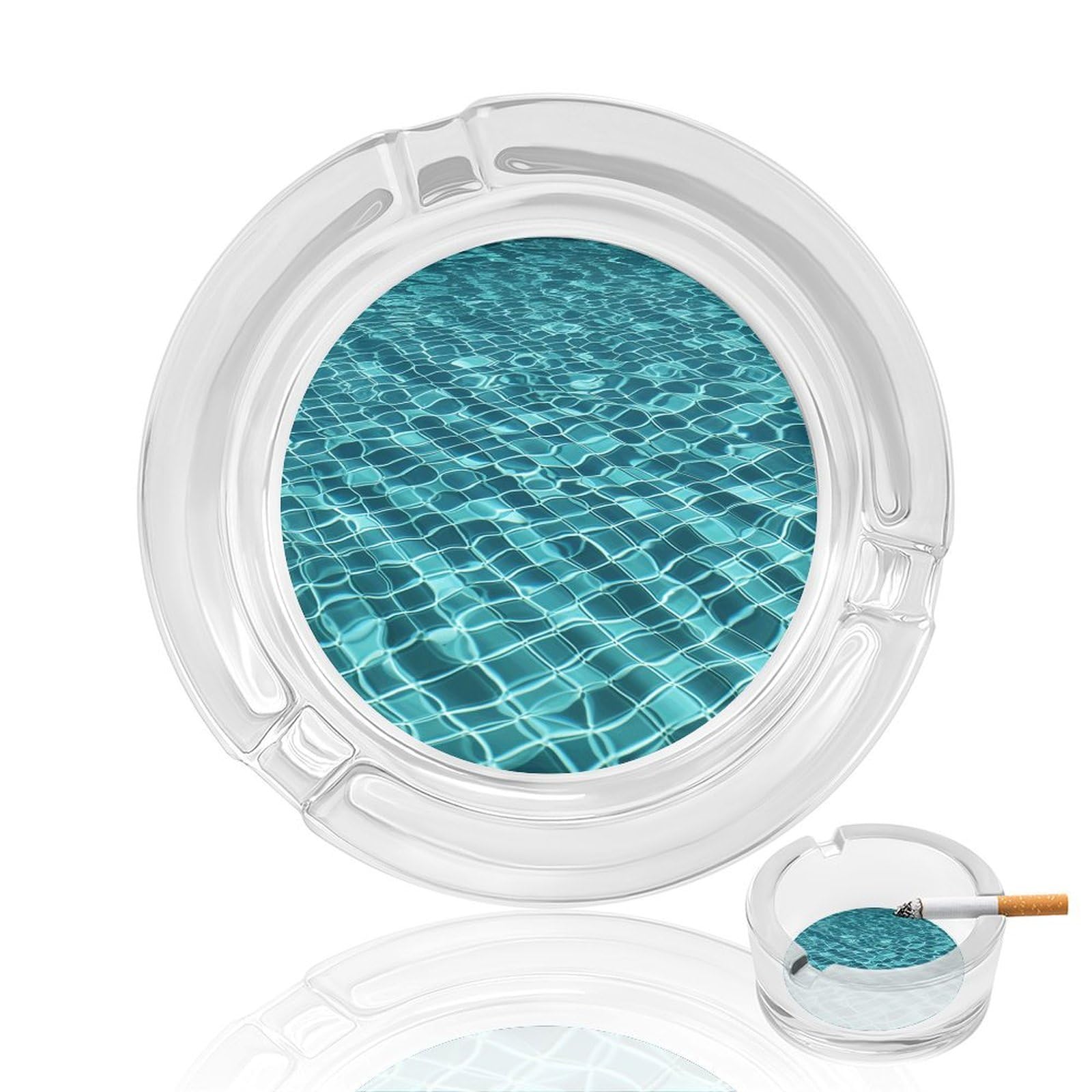 Cendrier de piscine intérieur extérieur en verre résistant