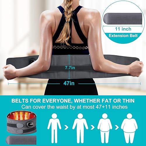 Miniatura 2 de Almohadilla térmica inalámbrica para aliviar el dolor de espalda, cinturón de espalda, calentador de abdomen, soporte lumbar, masajeador lumbar con