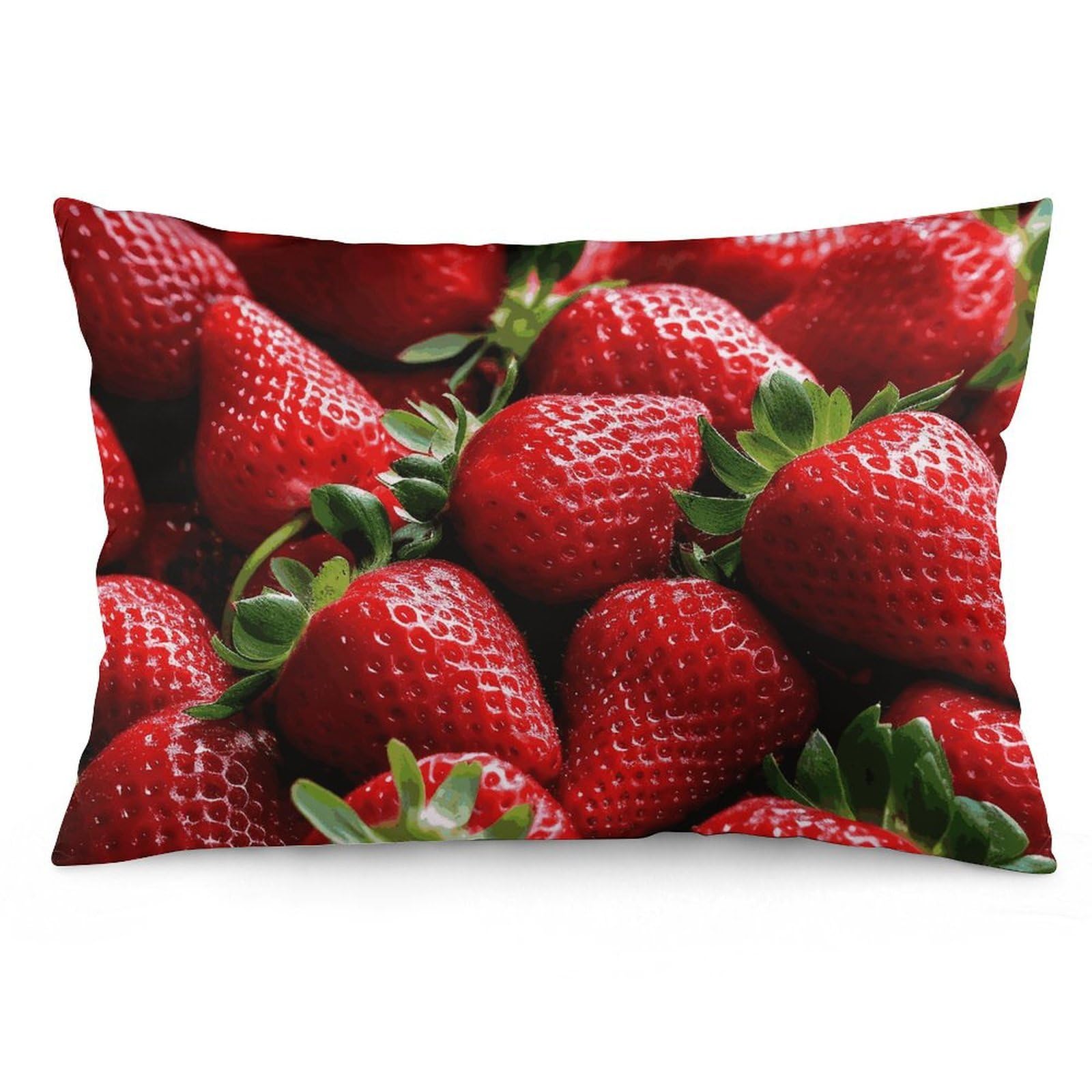 NTVOWPZO 2 Pack Decoration Throw Pillow Covers 16 "x24 Pillowcases Covers Fresh Strawberries Pillowcases Modern Farmhouse Home Decor Sofa Cushions Covers for Couch Bed Living Room