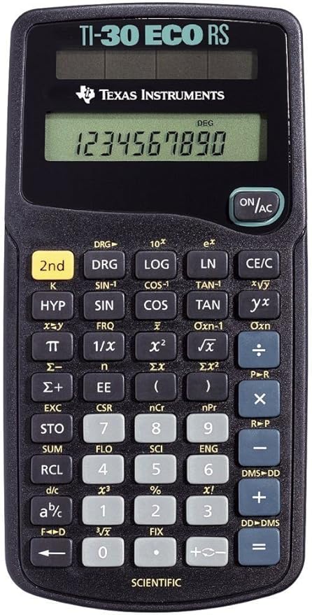 Texas Instruments Ti 30 Eco Rs Hochzahlen Texas Instruments TI 30 ECO RS Taschenrechner (10-stellige Display