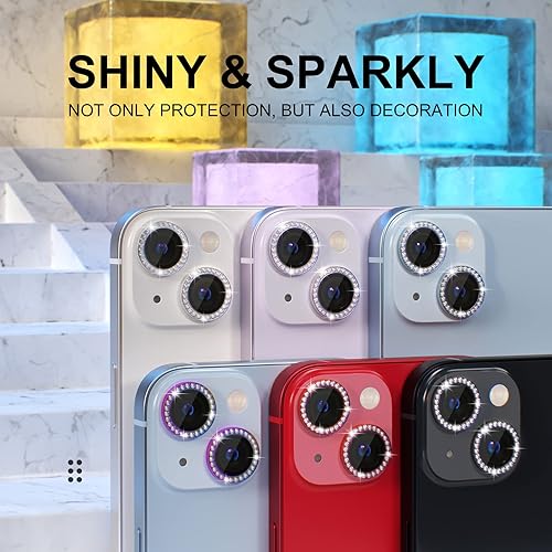 Miniatura 7 de Choiche Protector de lente de cámara compatible con iPhone 14iPhone 14 Plus, protector de pantalla de vidrio templado 9H, accesorios de decoración