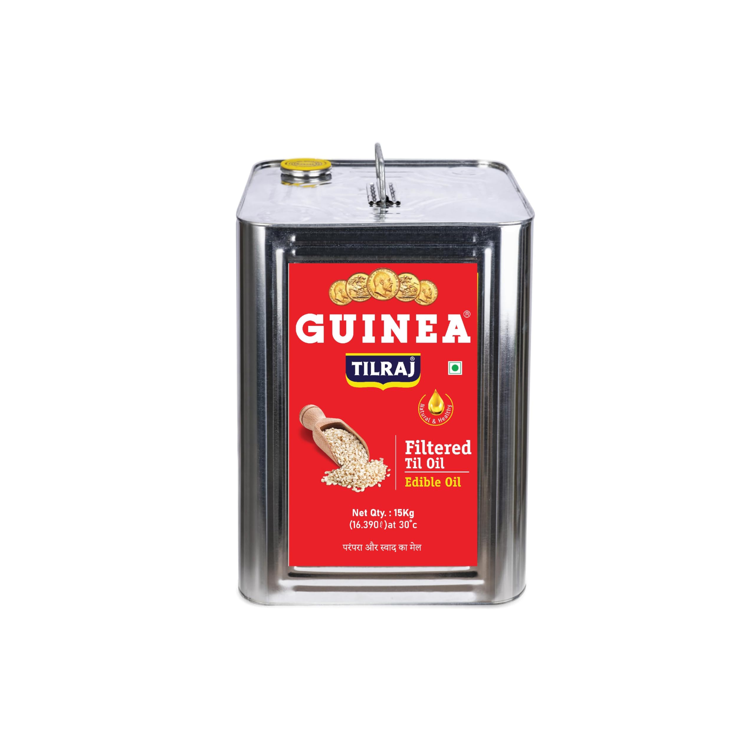 Guinea Tilraj Pure Veg Sesame Oil I Gingelly Oil I Edible Cooking Eating I Chikki I For Massage, Tempering, Sautening I Cold Pressed I Kachi Ghani I Chemical Free I Til Seed Oil Tin - 15 Kg (B0BXDRFTCC) Amazon Price History, Amazon Price Tracker