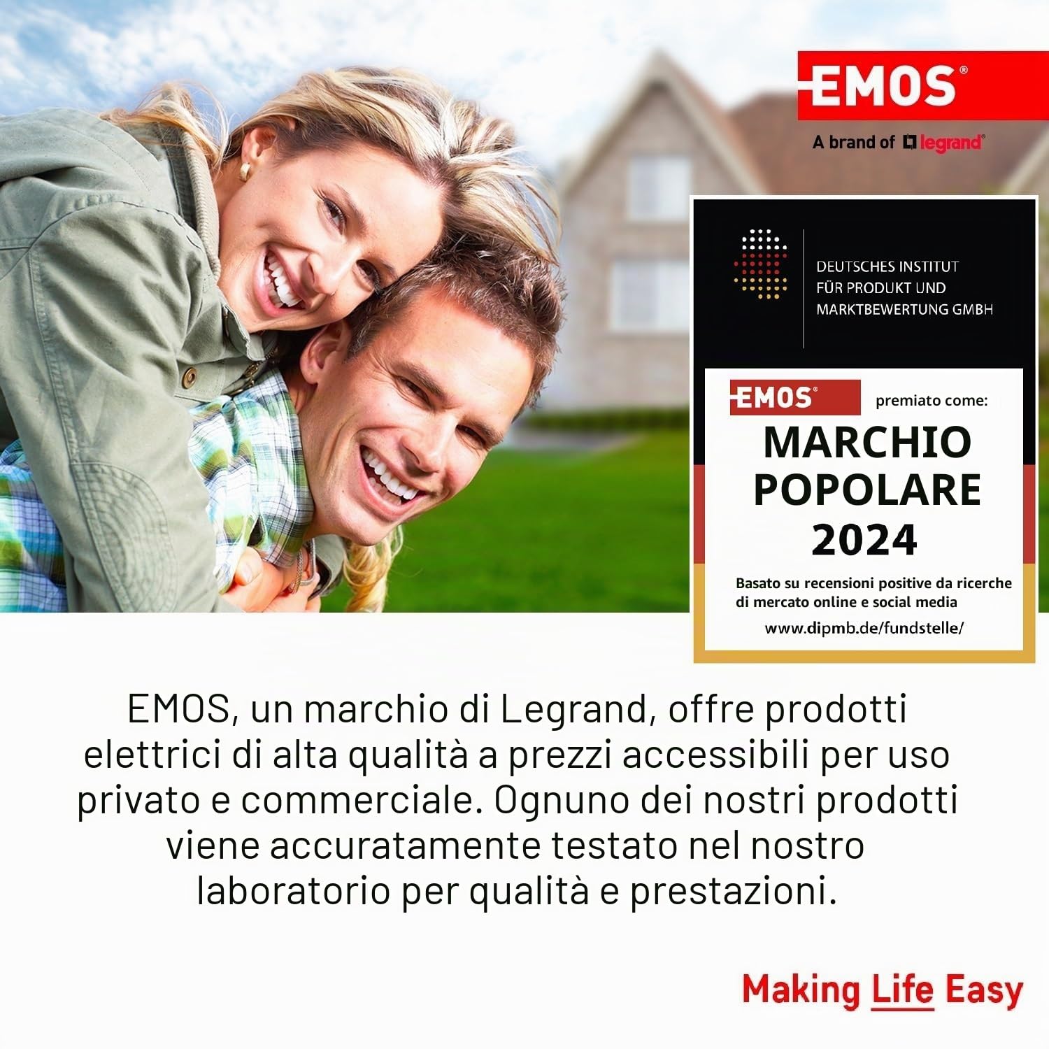 EMOS Set di citofono Audio per Due partecipanti, Montaggio a Parete, Design Elegante, citofono/Kit Audio con possibilità di apriporta, Facile da Usare