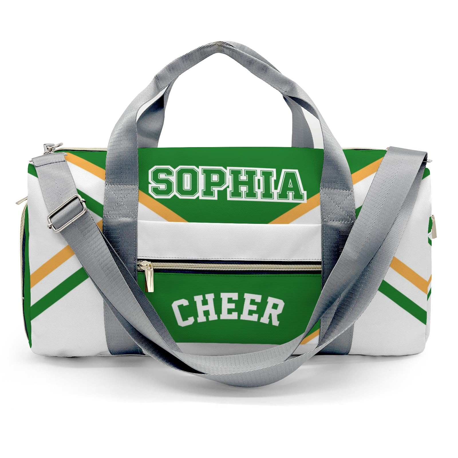 Personalized Custom Cheer Green Yellow CheerleaderDuffel Backpack Waterproof Multifunctional Daypack Gym Yoga Sport with Name Gift