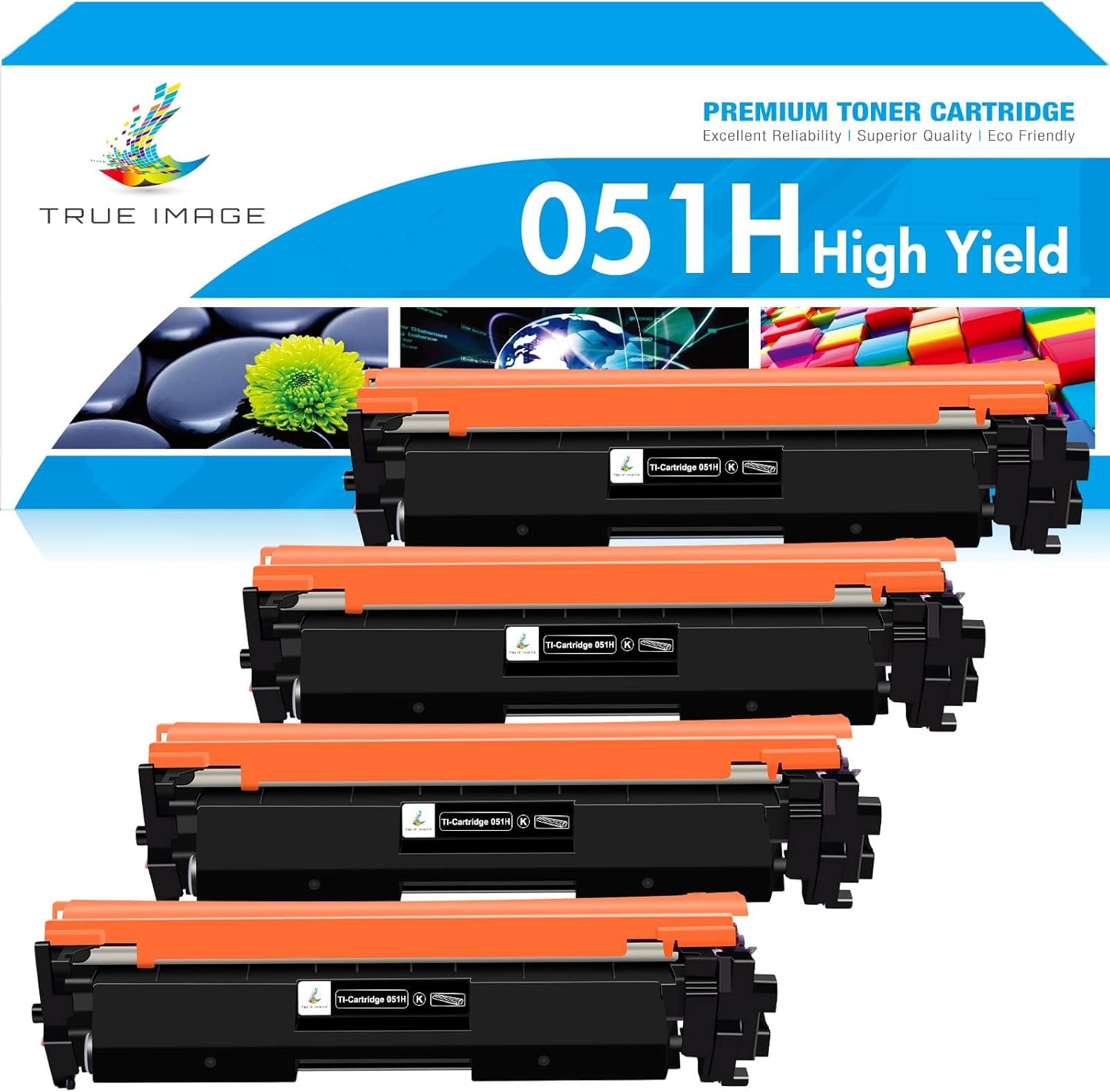 051H High-Yield Black MF264dw Toner Cartridge Compatible for Canon 051H 051 CRG051H CRG051 for Canon imageCLASS MF260 MF269dw MF267dw MF264dw MF266dn MF263dn LBP160 LBP162dw LBP1692dwkg Printer 4-Pack