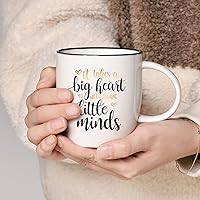 Vista 4 de CARAKNITS - Juego de 2 tazas de café blancas de cerámica de 13 onzas