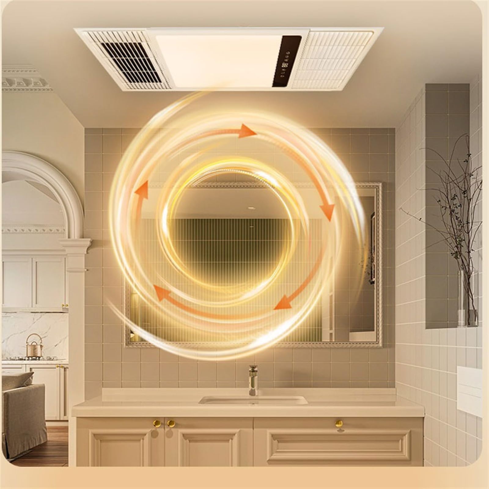 Integrated Ceiling Fan With Heater Eglo Heatflow 2 Bathroom 3 In 1