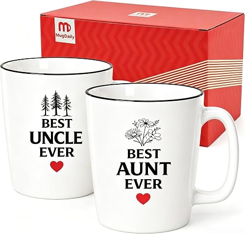 MUGDAILY Aunt & Uncle Gift Set: A Thoughtful Pair of Ceramic Mugs