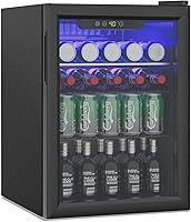 Vista 15 de Refrigerador de bebidas de 24 latas/20L y mini refrigerador para el cuidado de la piel con puerta frontal con espejo y control de temperatura