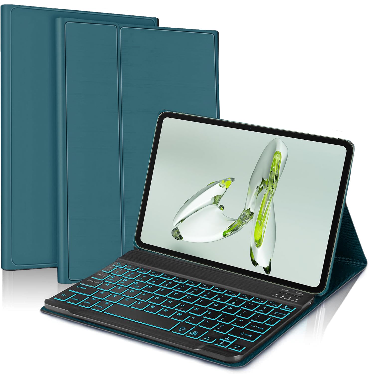 ProElite Keyboard case for OnePlus Pad Go 11.35 inch, Magnetic Detachable Wireless Bluetooth Keyboard Built-in 7-Colors Backlit, Dark Green (Will NOT FIT OnePlus Pad 11.61)-image-29
