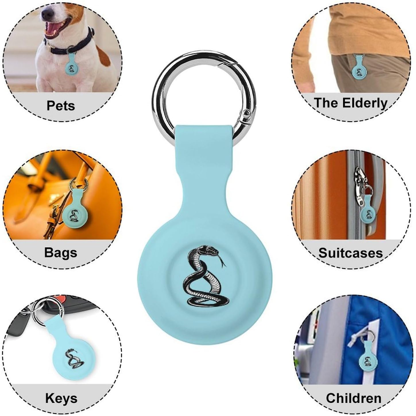 Funny Snake Shockproof GPS Tracker Cover Key Chain 1PCS image 3