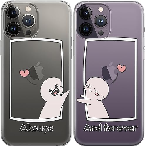 Fundas a juego para parejas compatibles con iPhone 16 15 14 13 12 11 Pro Max Mini Xs X 6s 8 Plus 7+ Xr 10 SE 5 Nice BFF Flexible Funny Always and