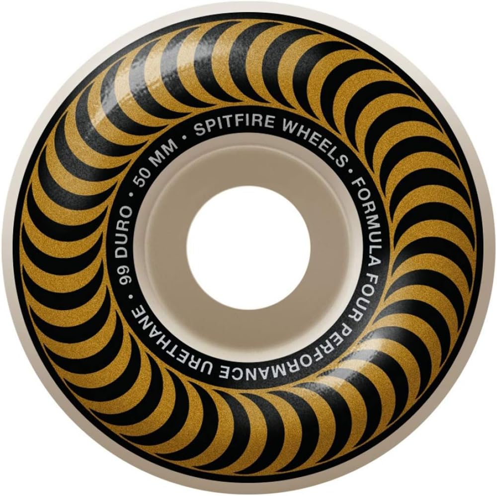 Spitfire Wheels Formula Four Classic Swirl White w/Bronze Skateboard Wheels - 50mm 99a (Set of 4)