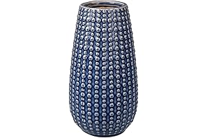 Navy Blue Ceramic Vases, Boho Vase for Pampas Grass