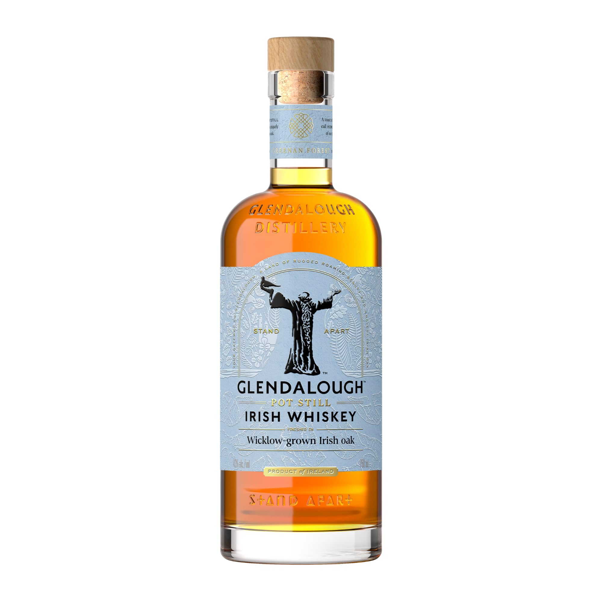Glendalough Single Pot Still Irish Whiskey, 70cl, 43% ABV | Premium Irish Whiskey Finished in Rare Wicklow Oak