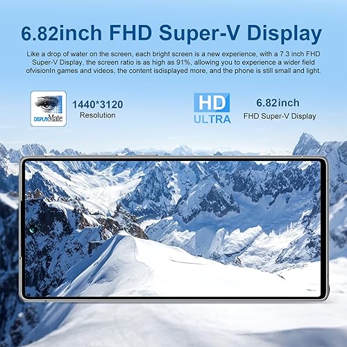 Miniatura 3 de para teléfono U25 Ultra desbloqueado, 8+256GB Smartphone, Android 13.0, cámara de zoom de 48+108MP, 6.82 pulgadas HD, 6800 mAh, teléfono celular