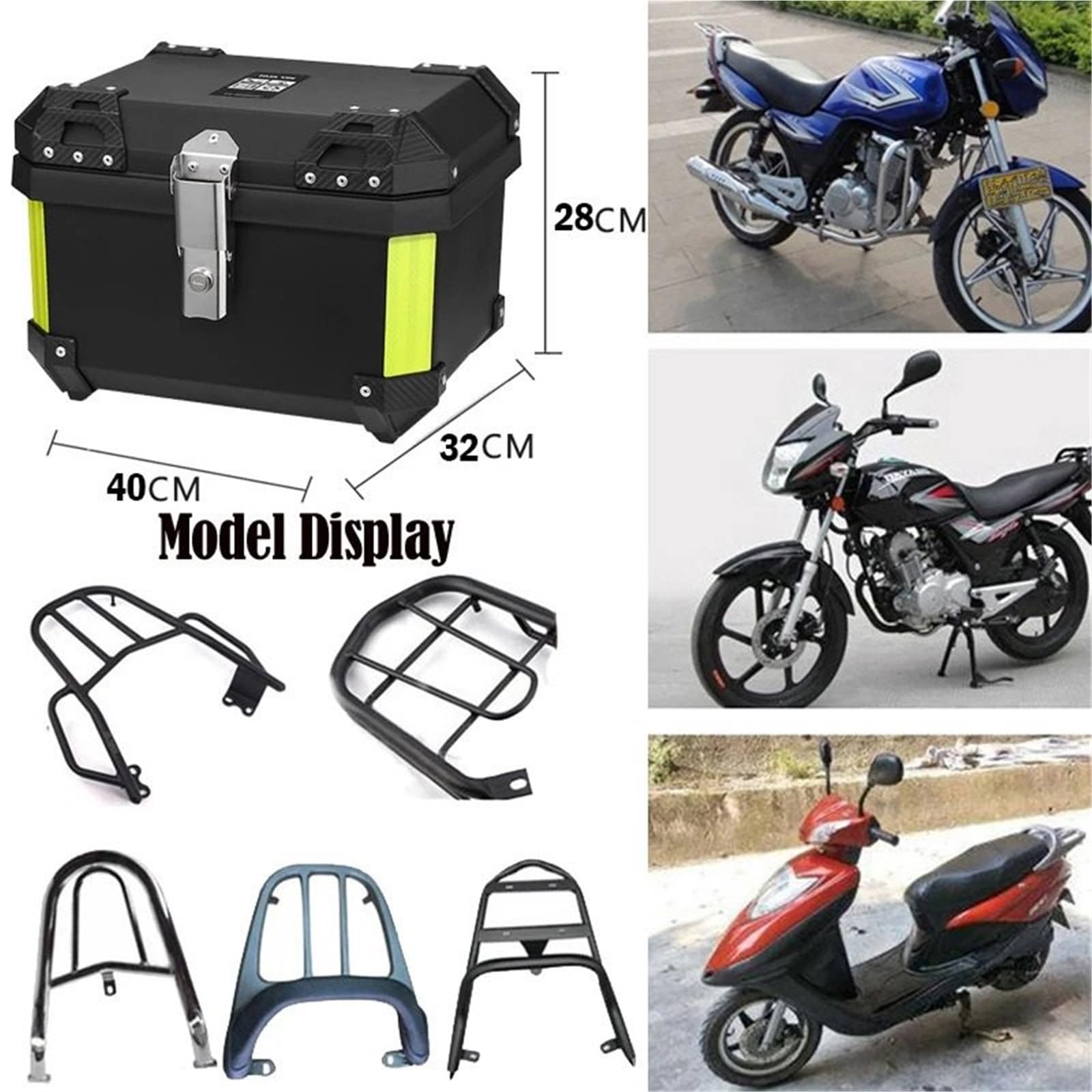 Motocicleta Top Case Caja Trasera Universal para Motocicleta de 36 l para R1200GS, R1250GS, F800GS, F850GS, G310gs y F750gs. Caja de Cola Motocicleta(Full Set Box)