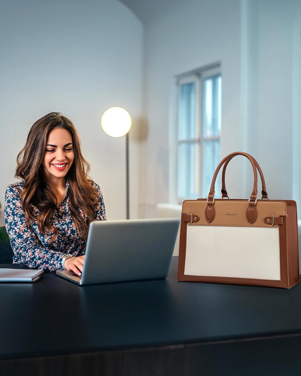 LOVEVOOK Laptop Bag for Women, 15.6 Inch Large PU Leather Tote Bag, Professional Teacher Work Bag, Waterproof Business Computer Briefcase, Shoulder Tote Purse for Office - Image 3